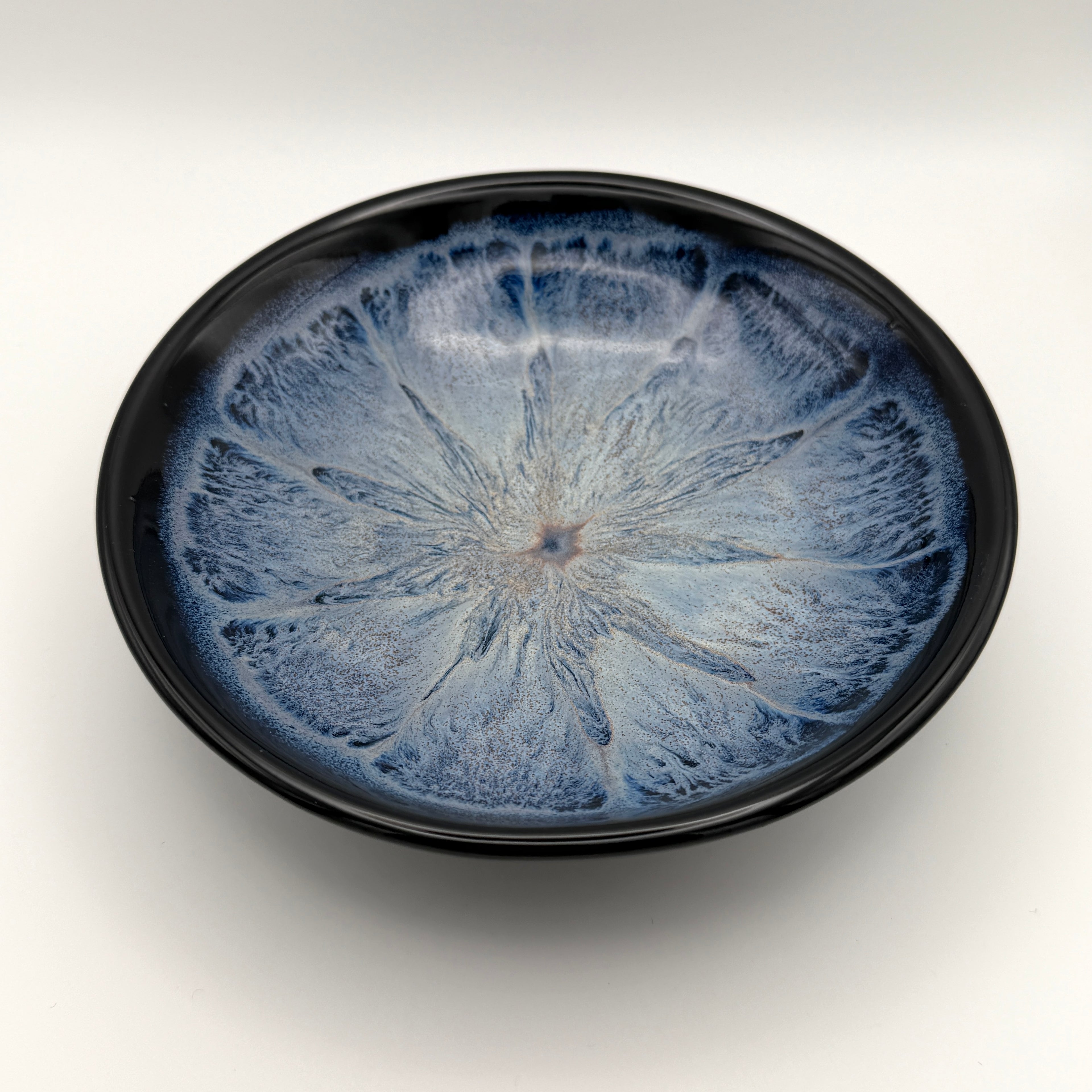 Dish - Black with Blue Starburst