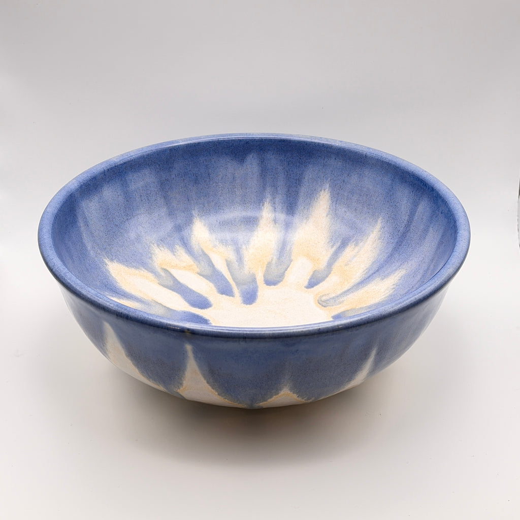 Serving Bowl - Blue and Cream