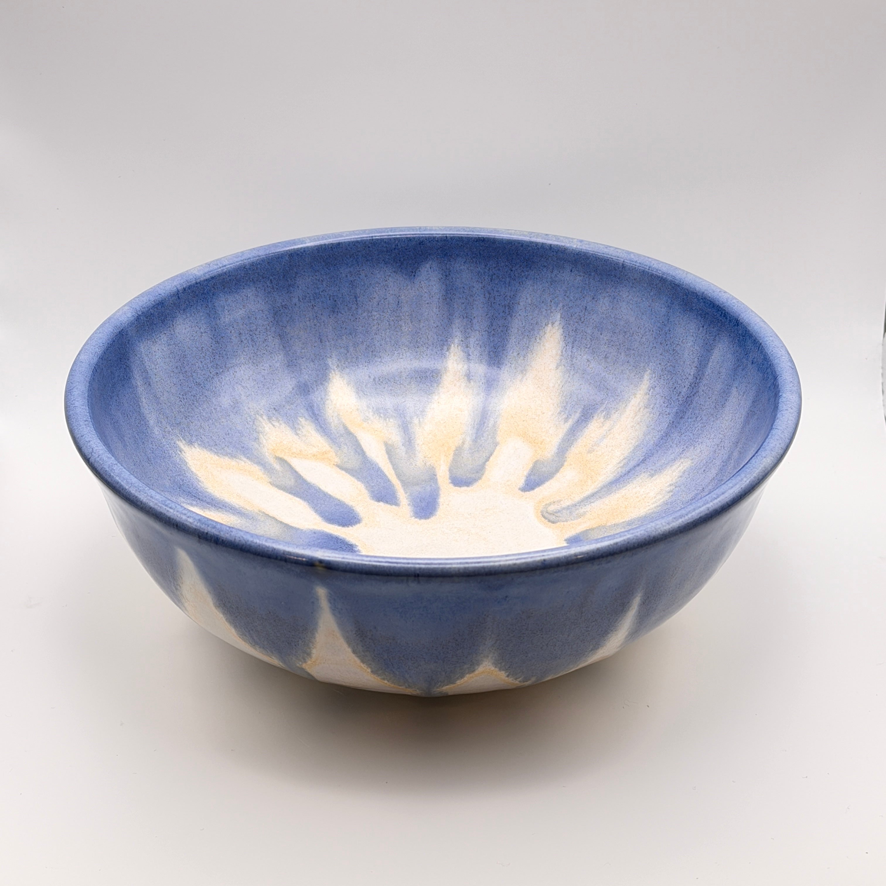 Serving Bowl - Blue and Cream