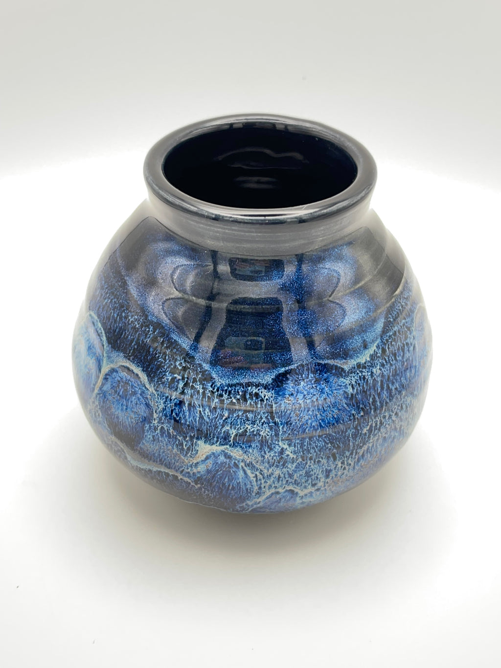 Vase - Small Black and Blue