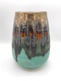 Vase - Medium Turquoise and Gold