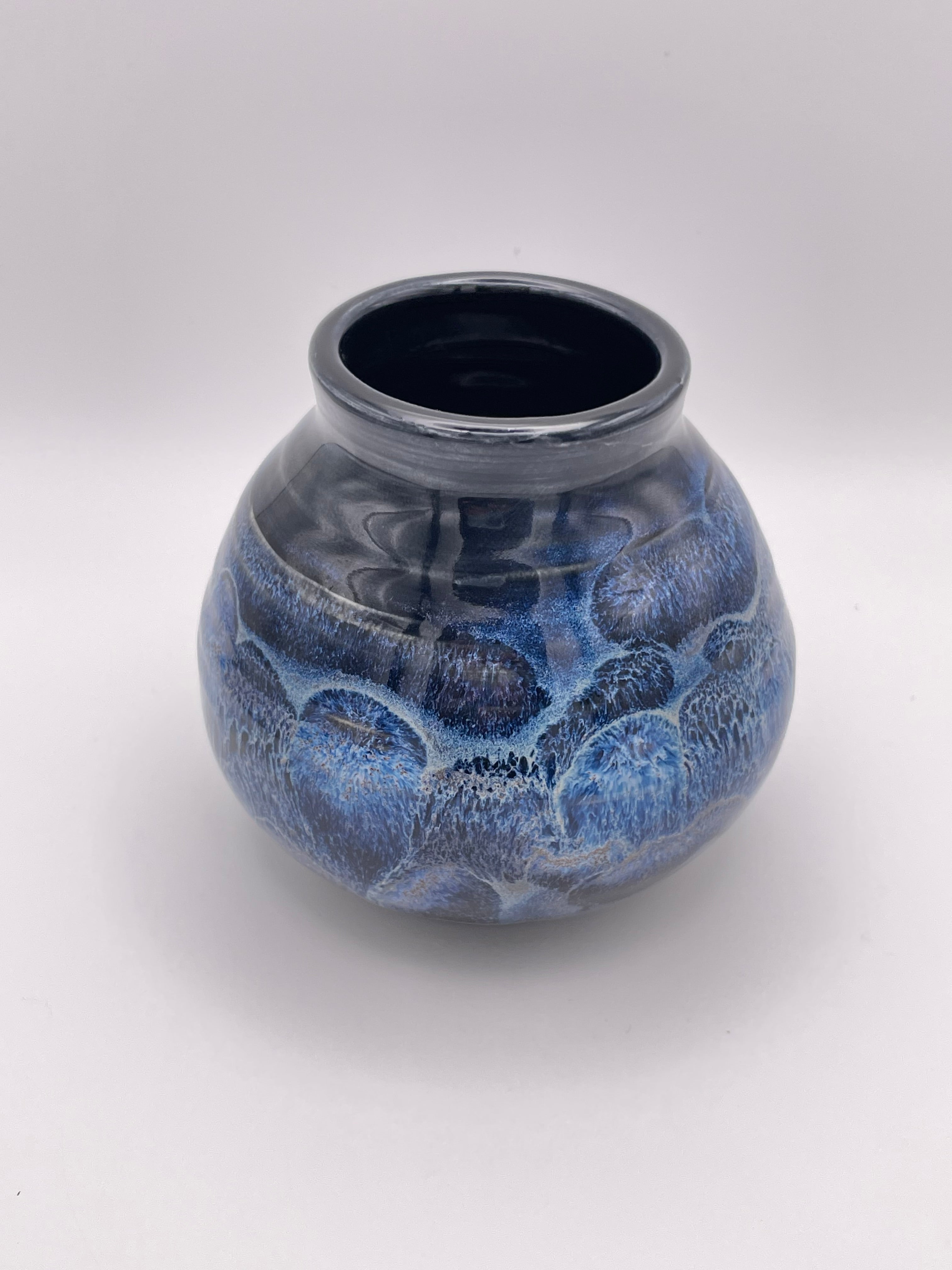 Vase - Small Black and Blue