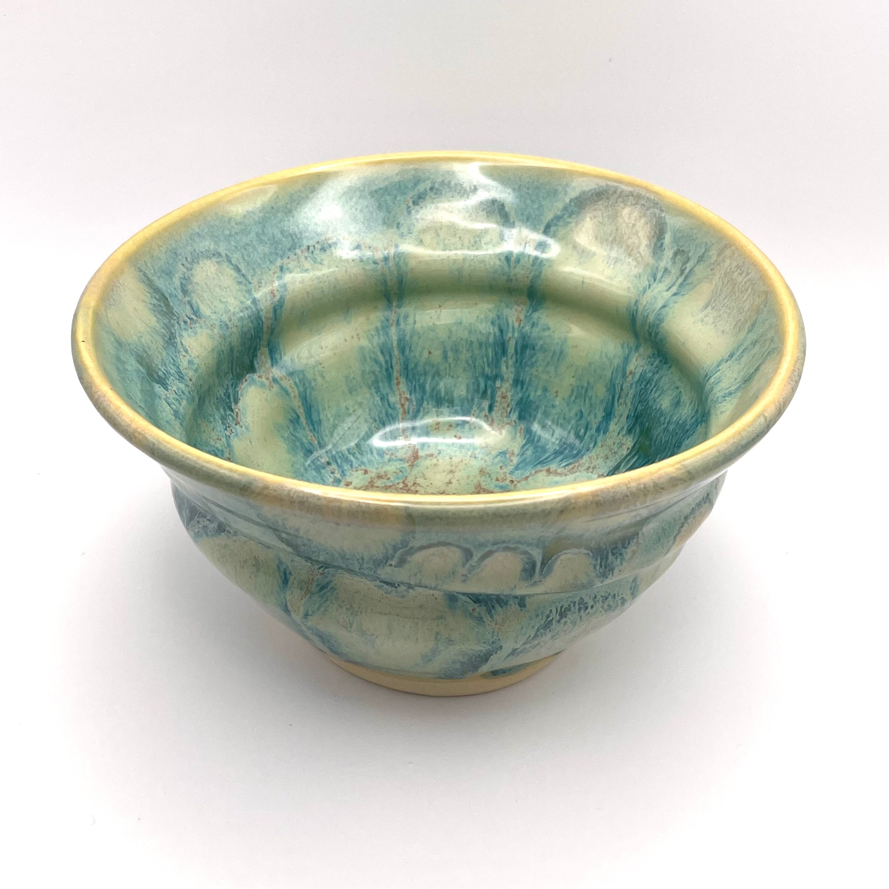 Bowl - Swirl Turquoise and Yellow