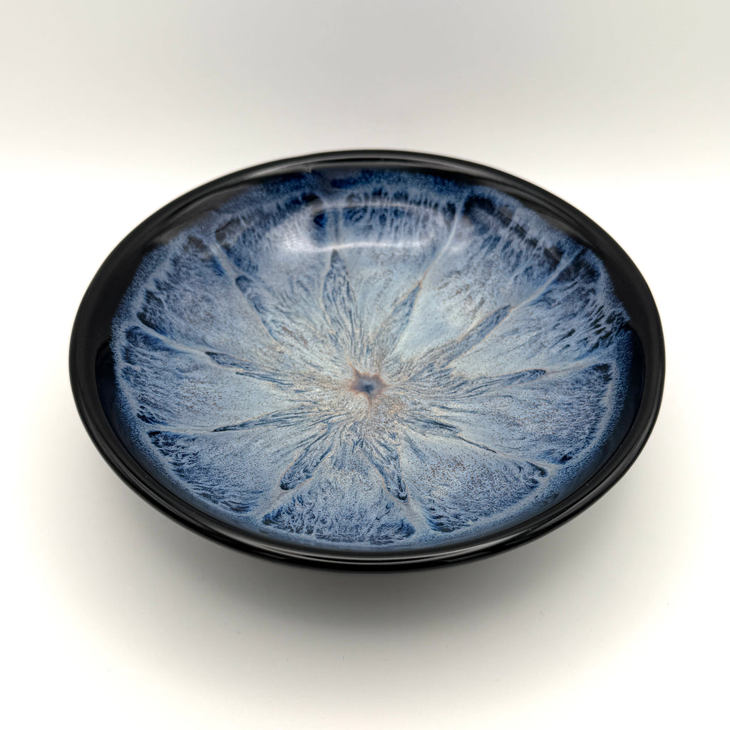 Dish - Black with Blue Starburst