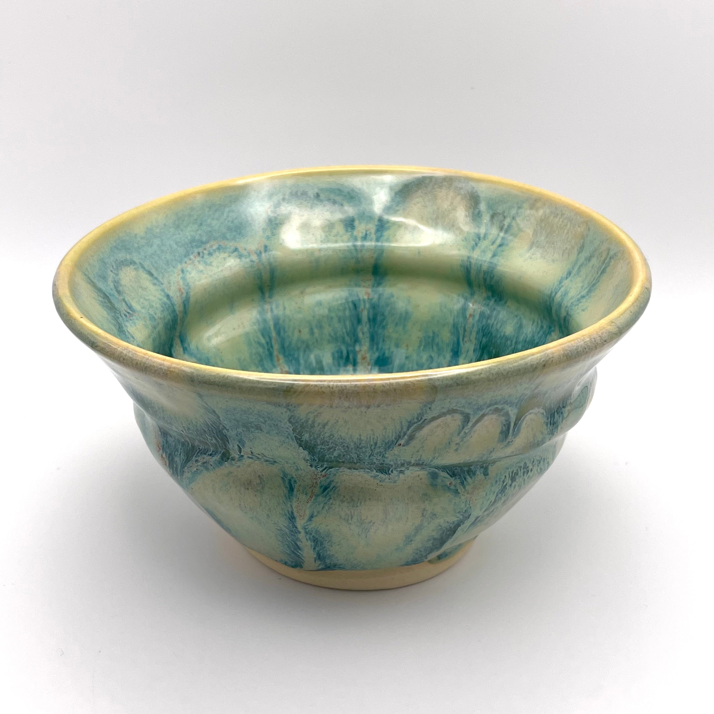 Bowl - Swirl Turquoise and Yellow