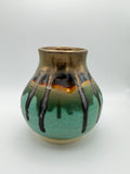 Vase - Medium Gold and Turquoise