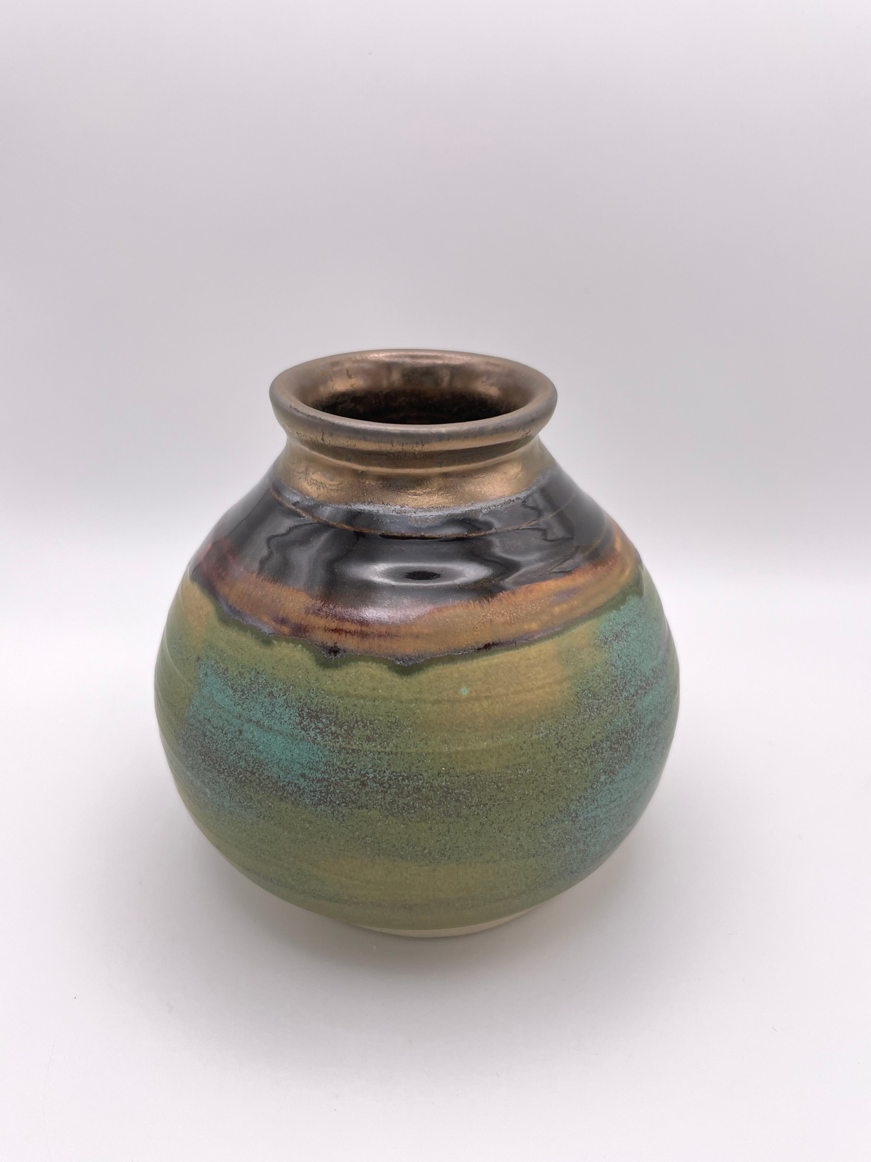 Vase - Small Gold and Turquoise
