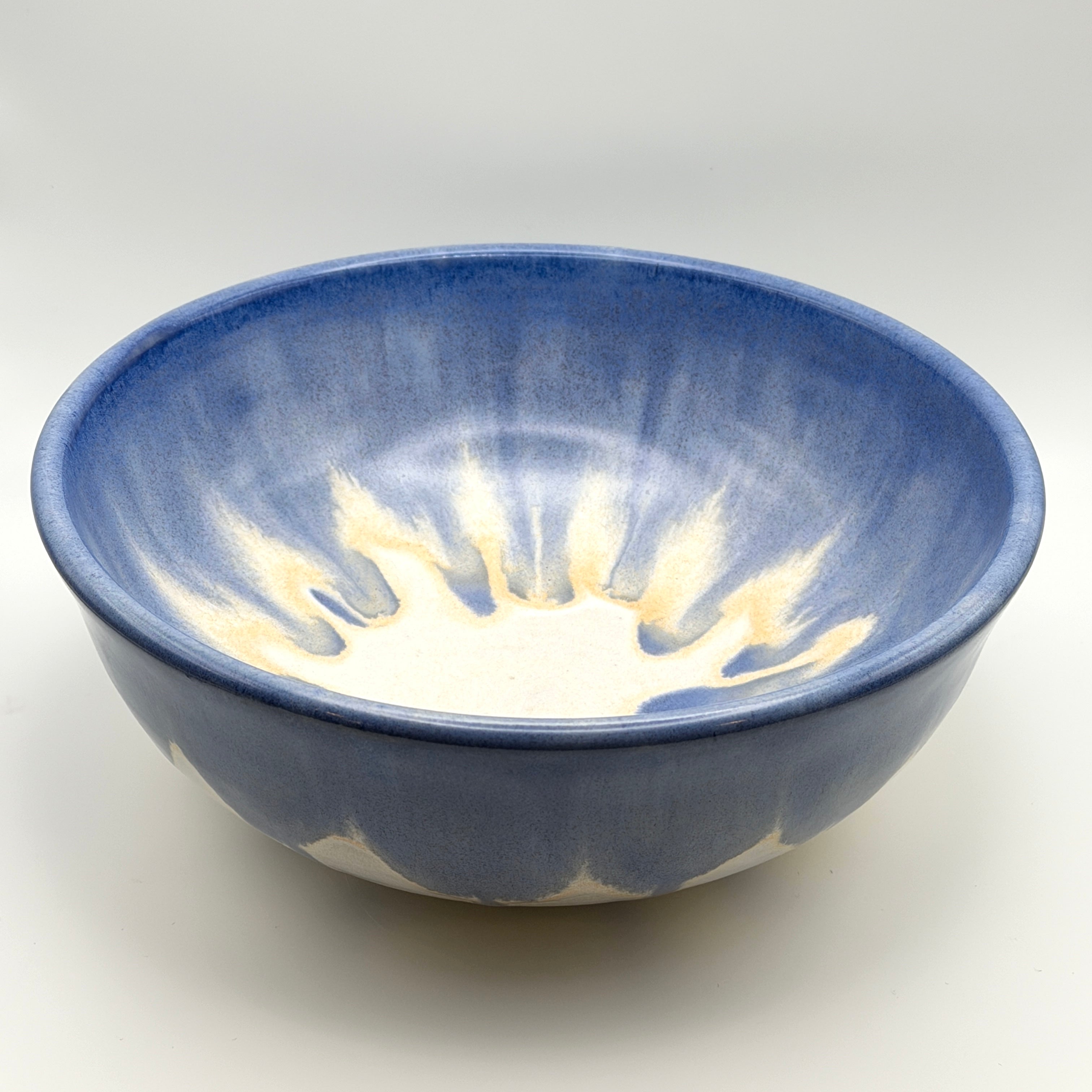 Serving Bowl - Blue and Cream