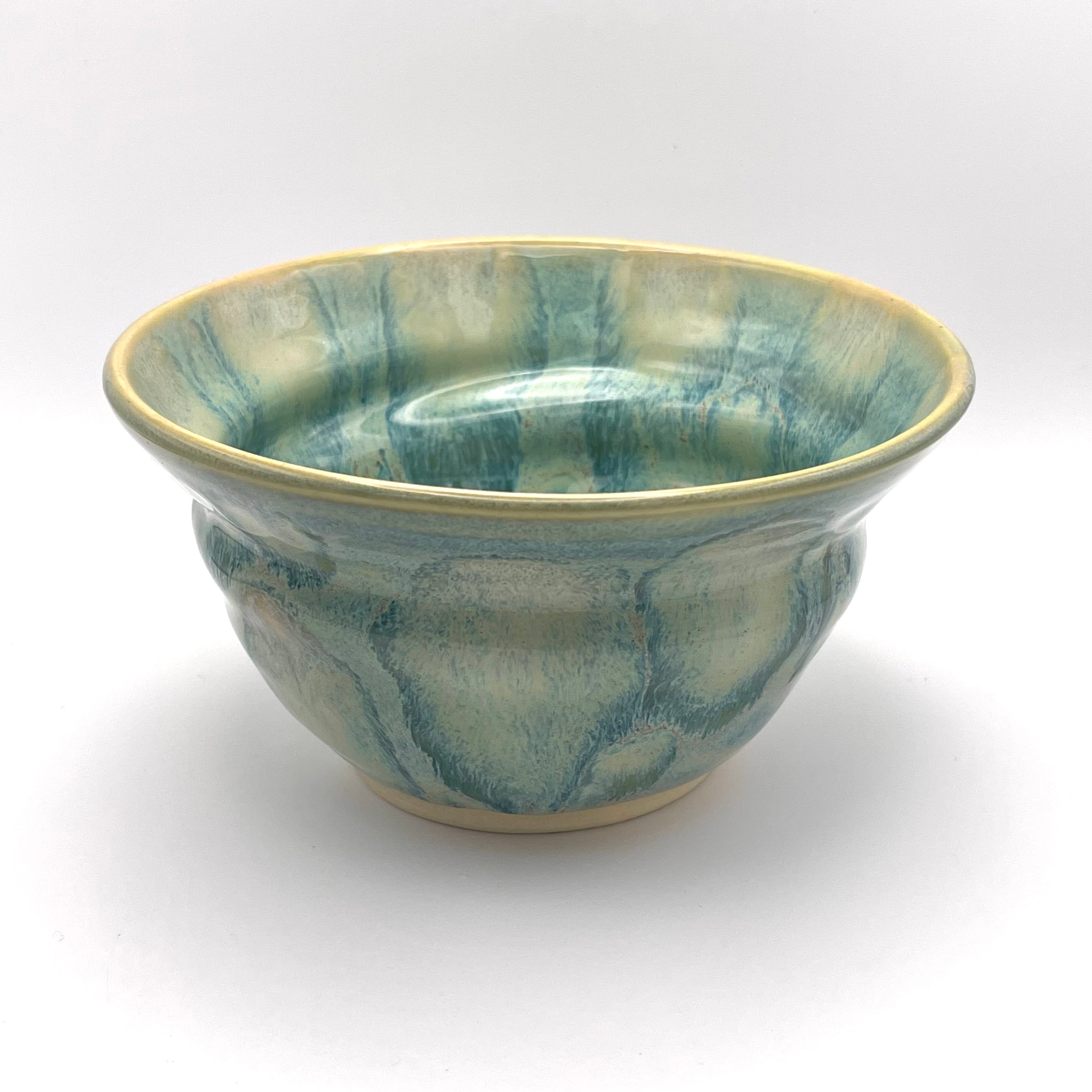 Bowl - Swirl Turquoise and Yellow