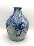 Vase - Medium with Blue Abstract Design