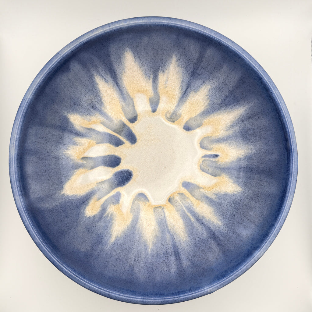 Serving Bowl - Blue and Cream