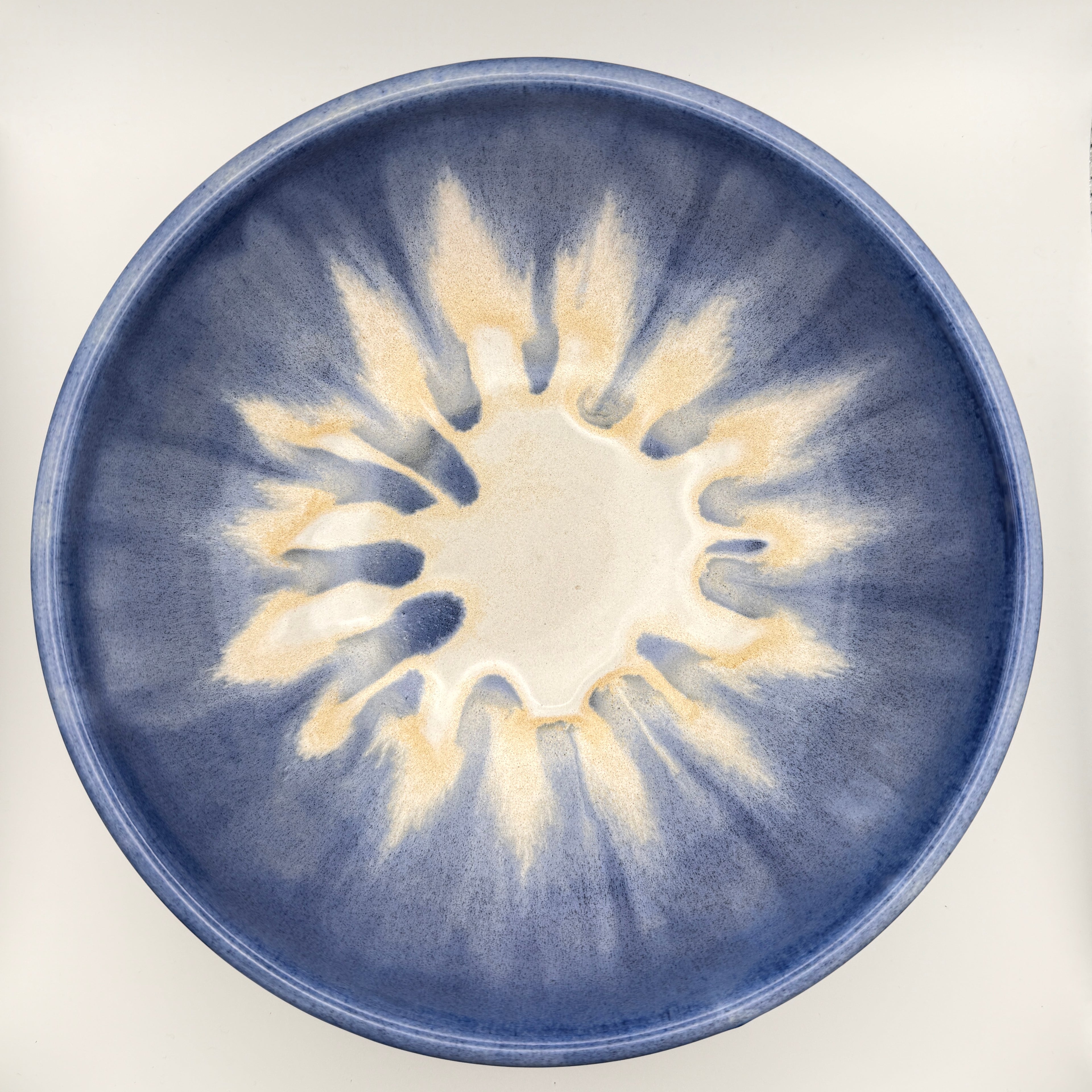 Serving Bowl - Blue and Cream