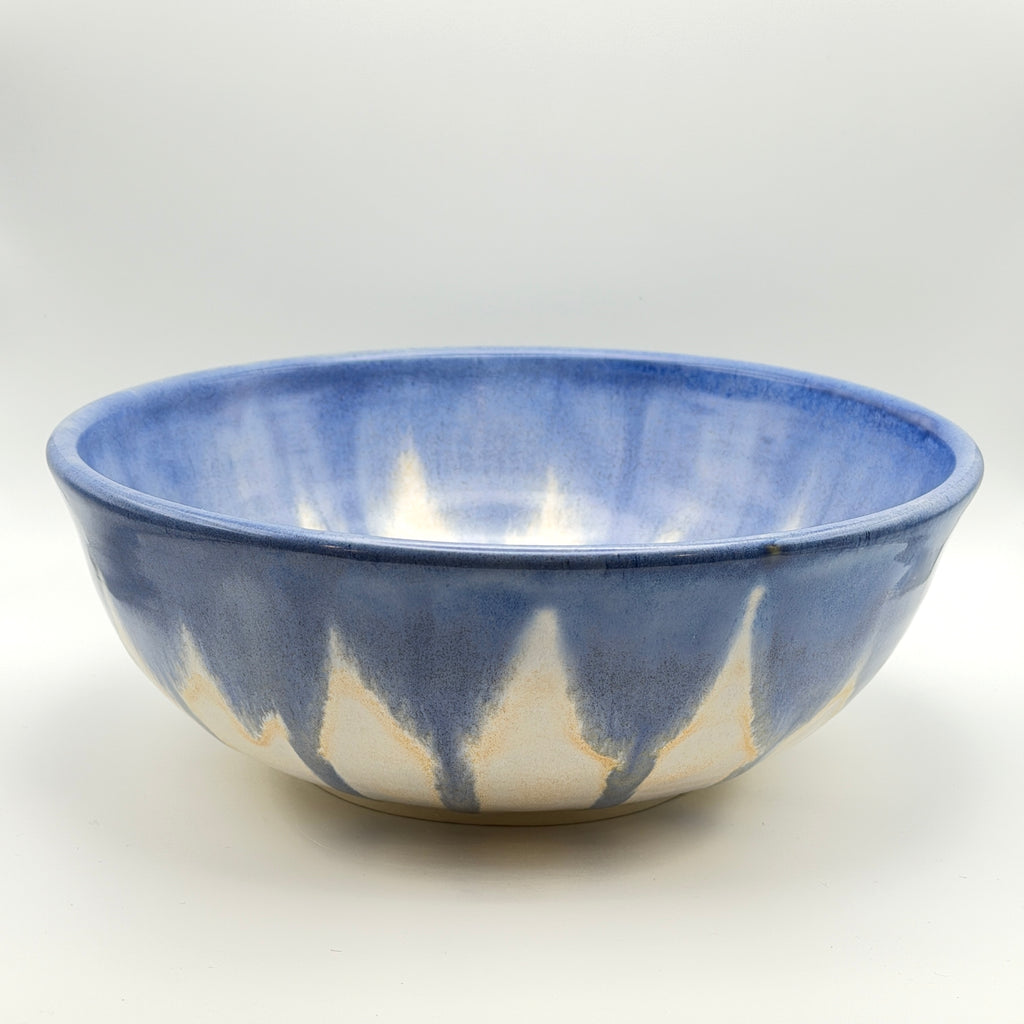 Serving Bowl - Blue and Cream