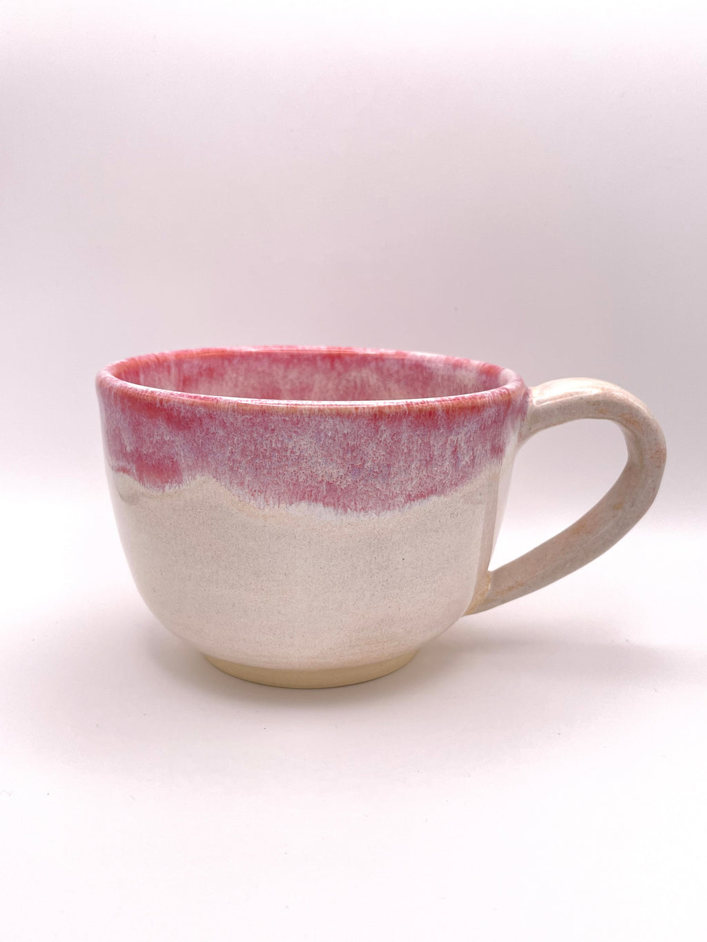 Mug - White with Pink Rim