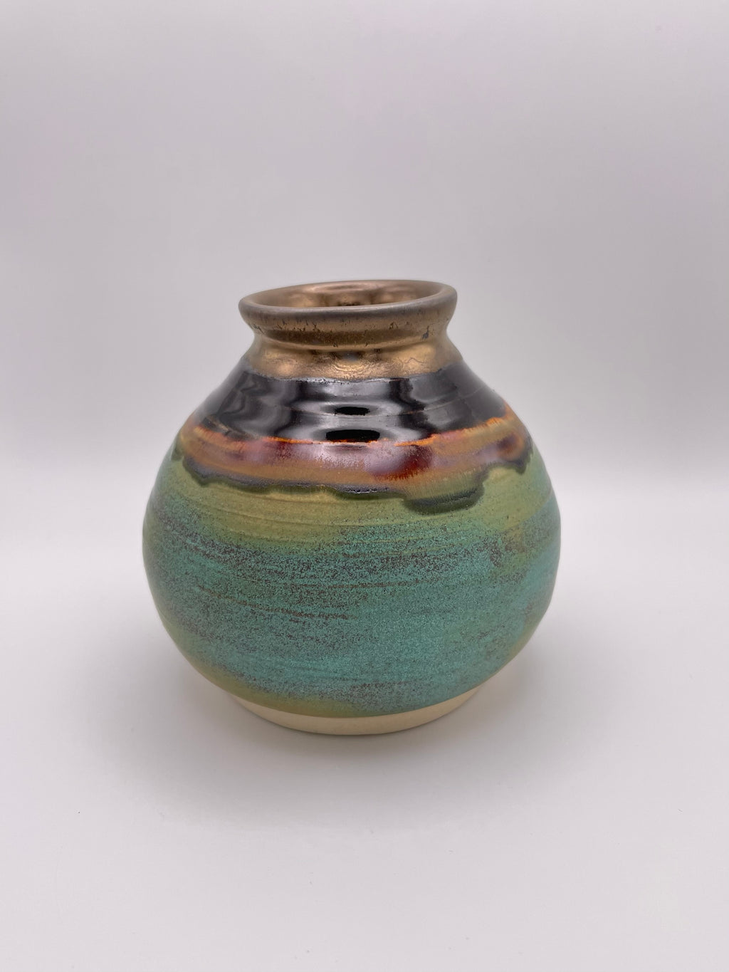 Vase - Small Gold and Turquoise