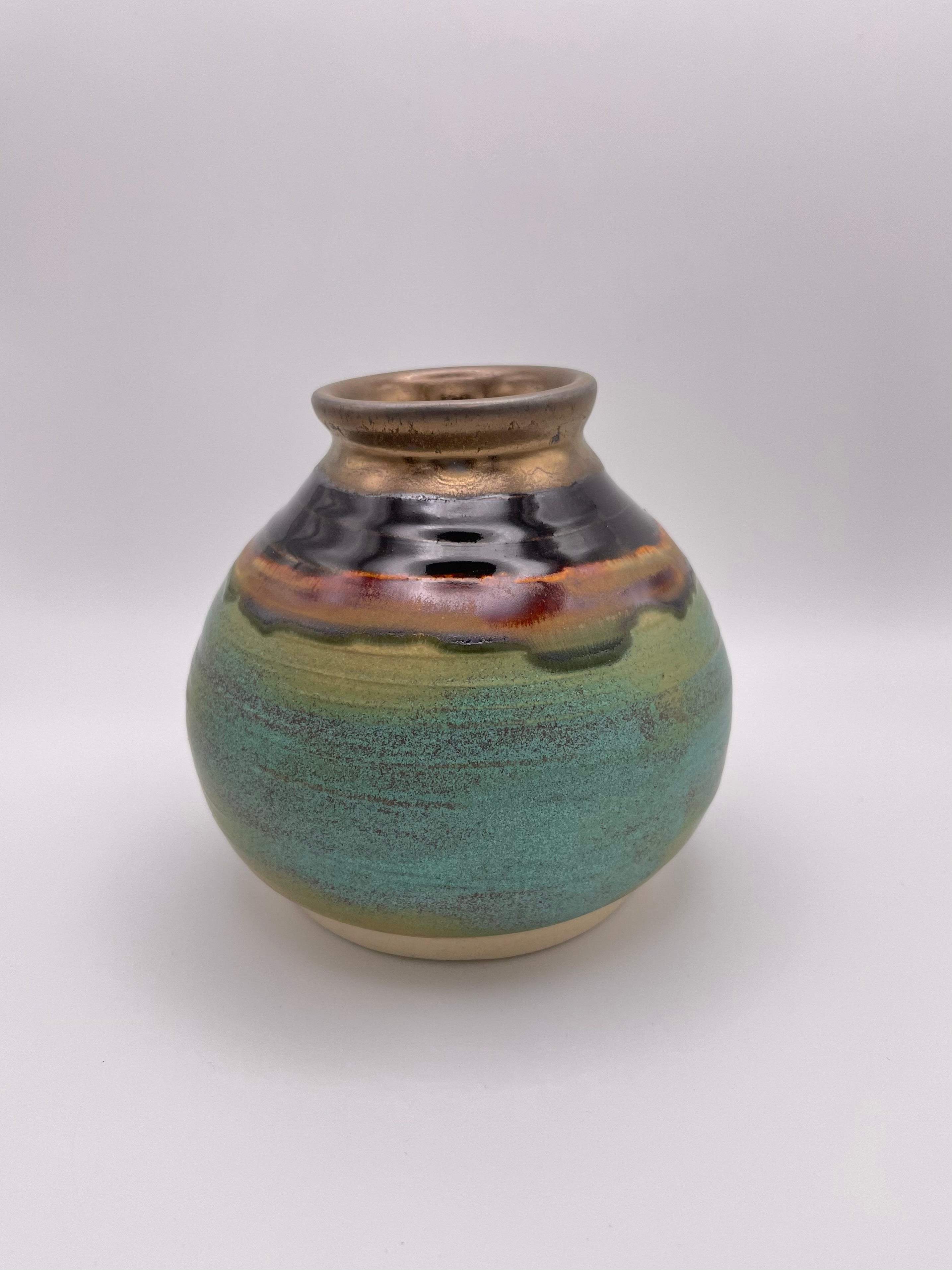 Vase - Small Gold and Turquoise