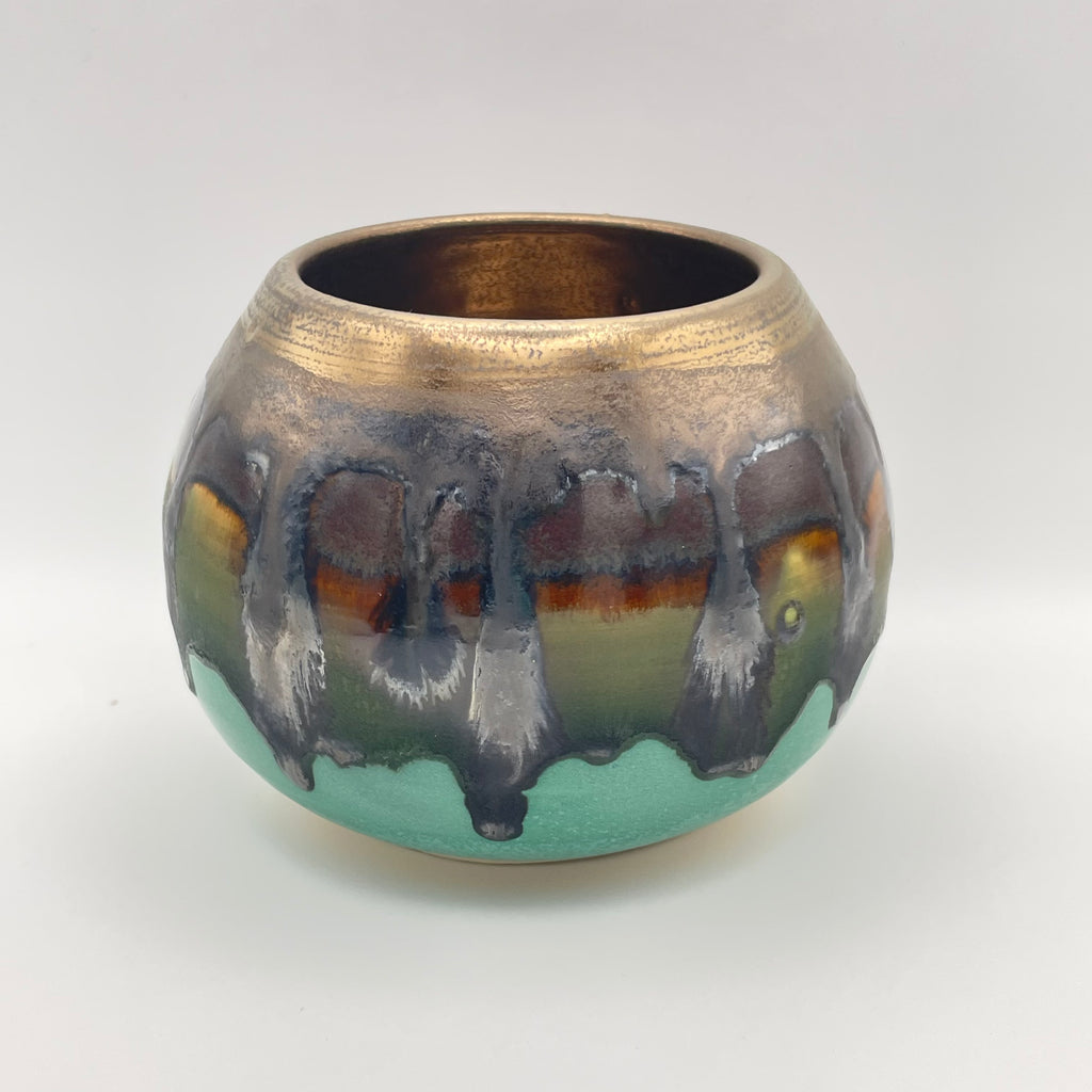 Vase - Small Gold and Turquoise