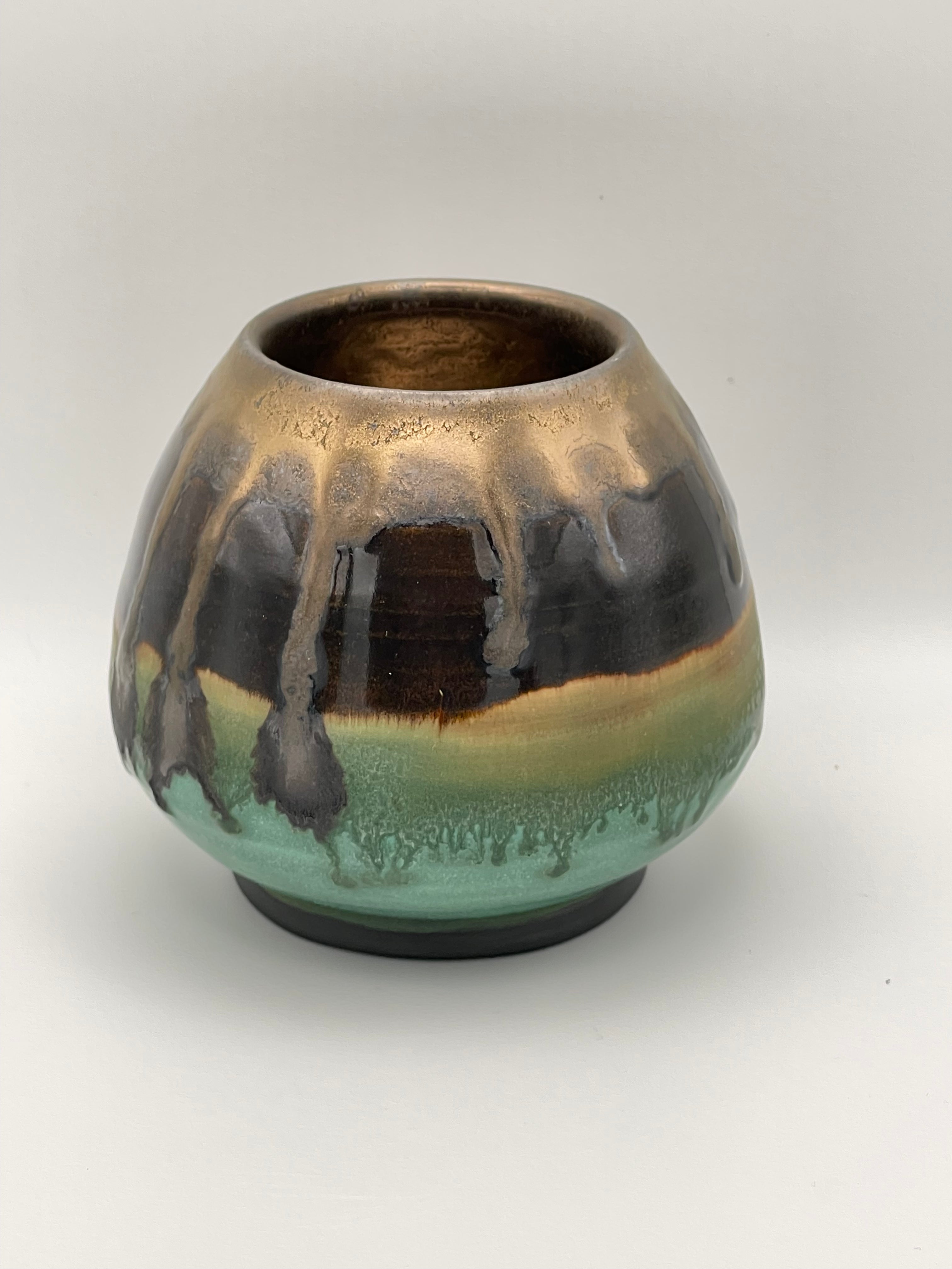 Vase - Small Gold and Turquoise