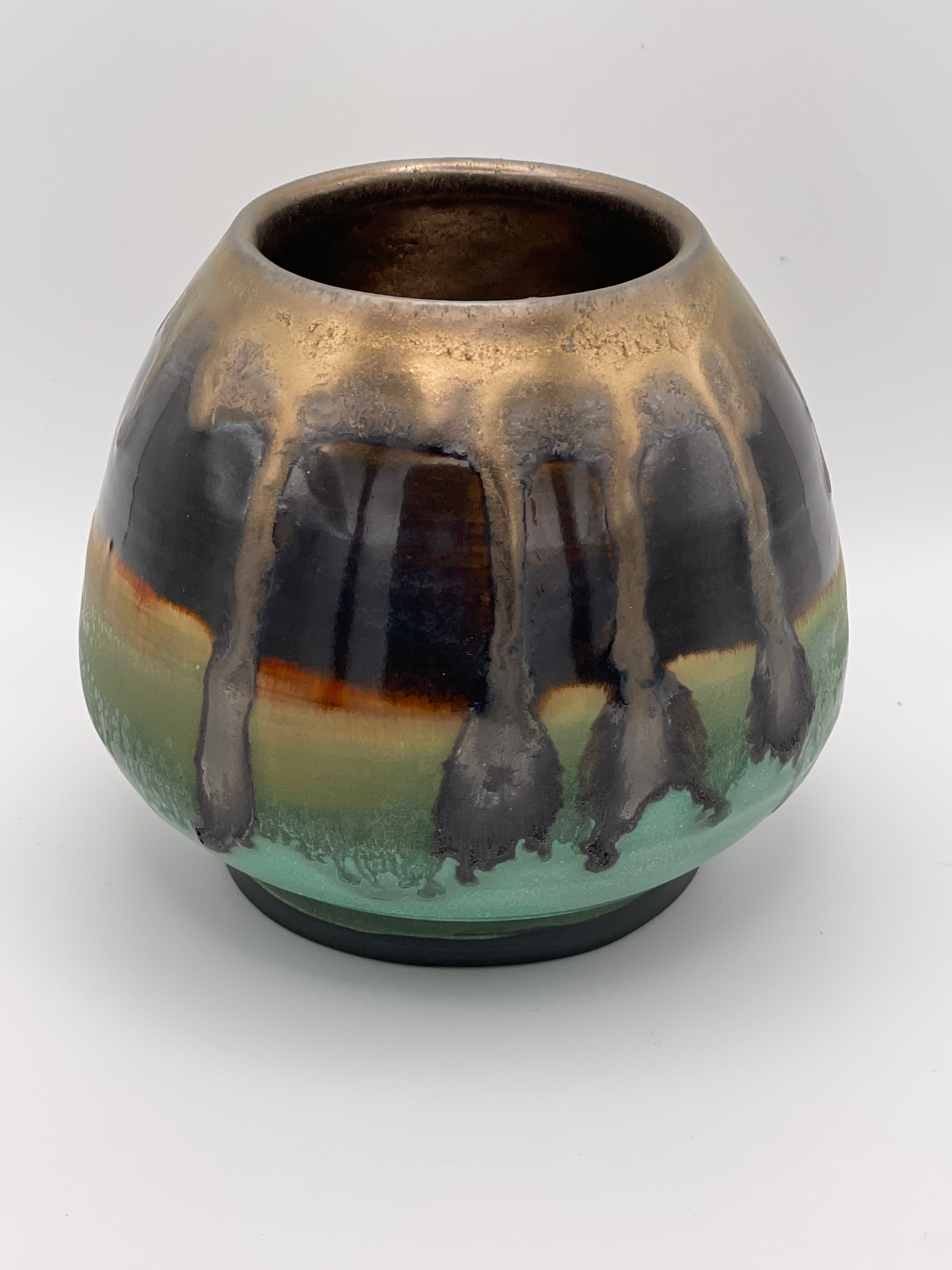 Vase - Small Gold and Turquoise