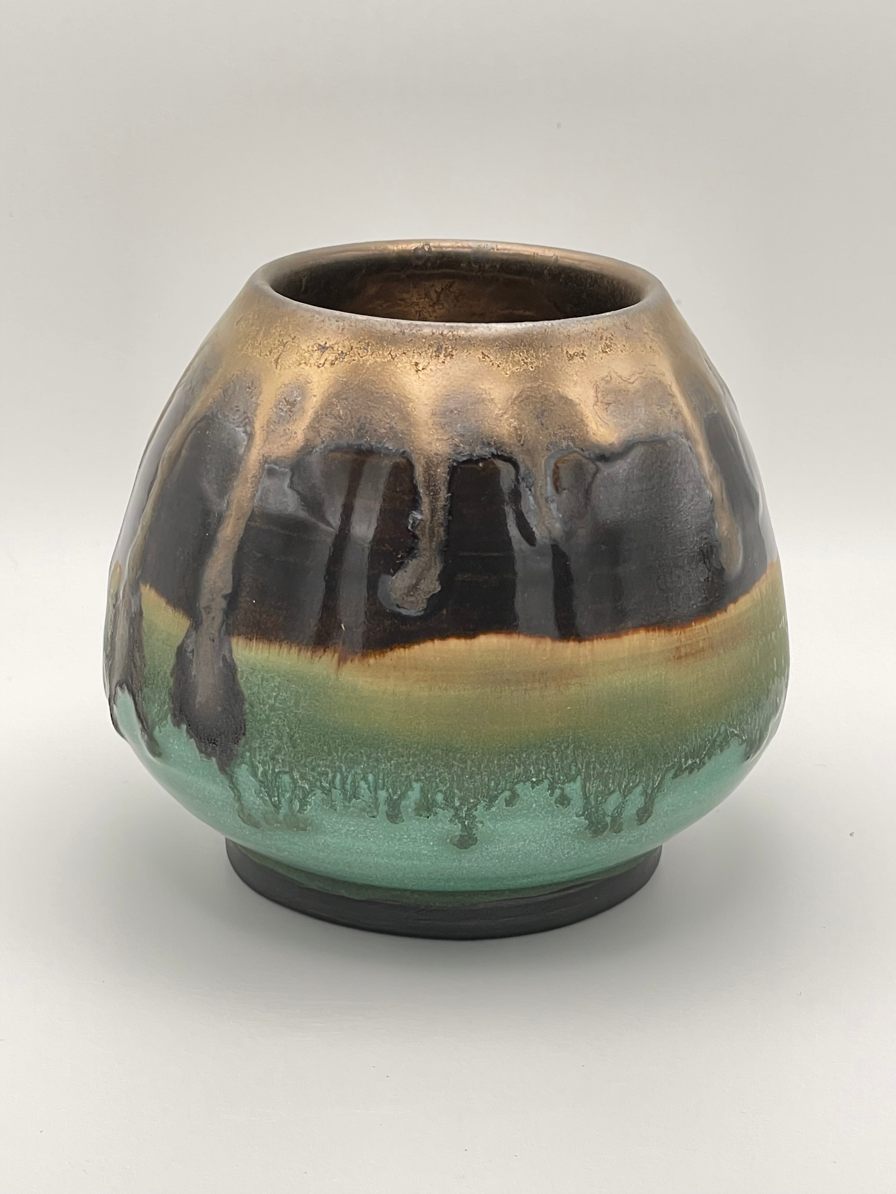 Vase - Small Gold and Turquoise