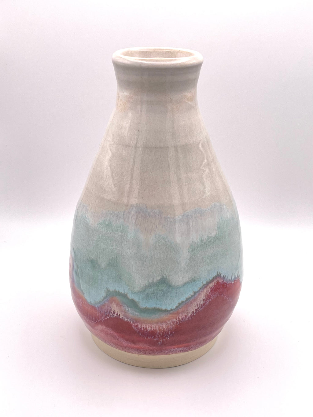 Vase - Medium White, Aqua, and Rose
