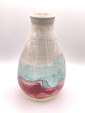 Vase - Medium White, Aqua, and Rose
