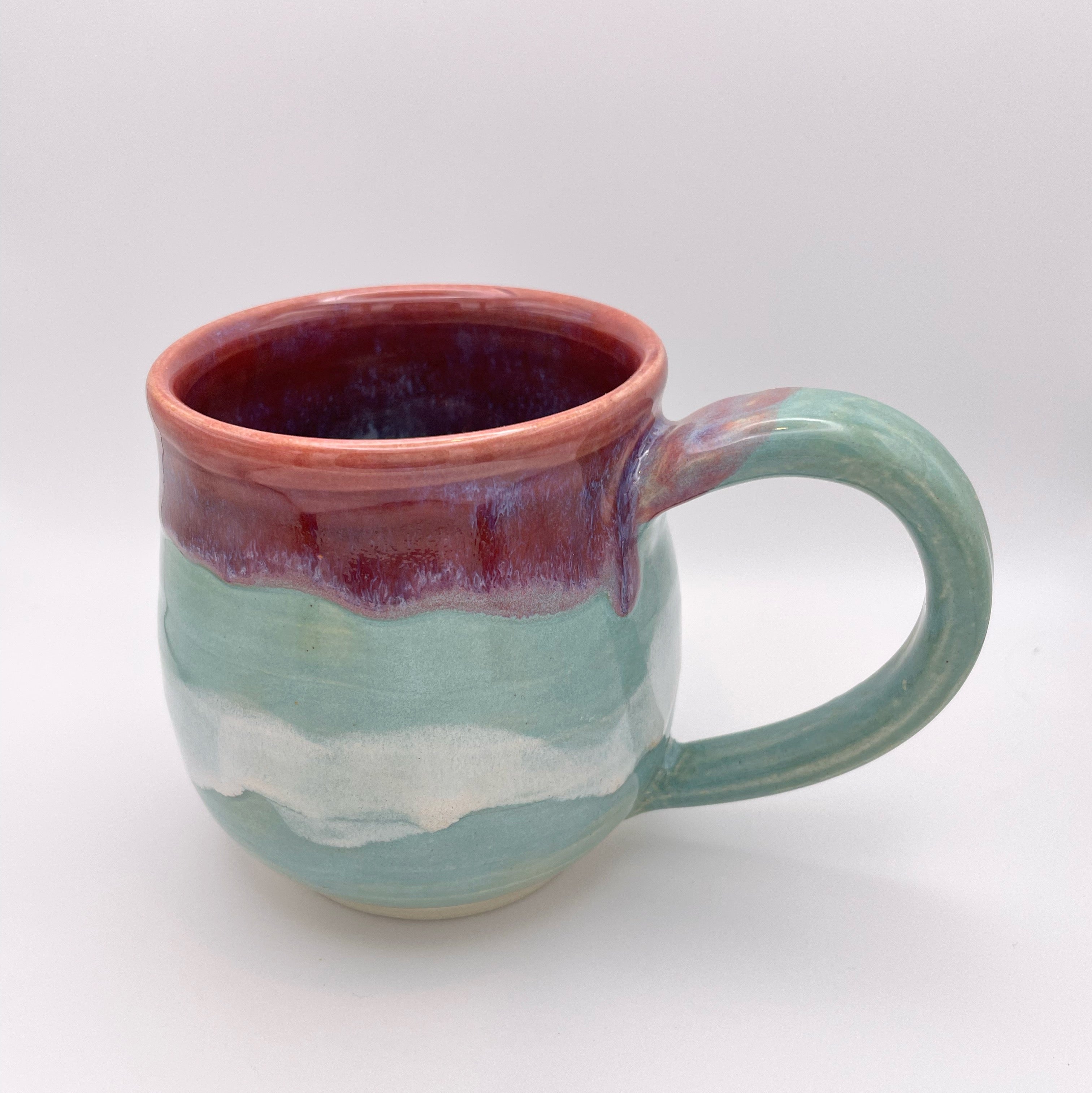 Mug - Plum, Turquoise and White