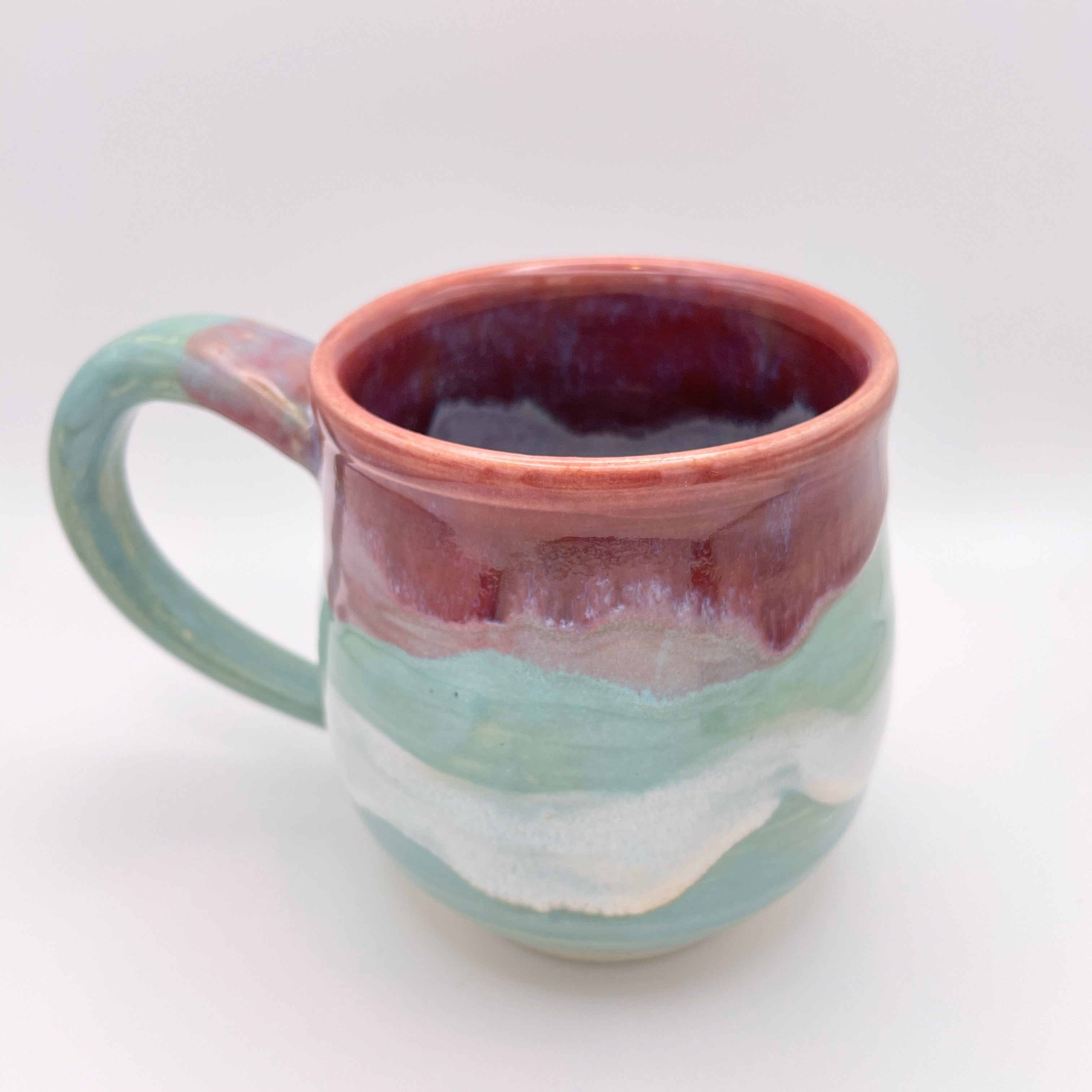 Mug - Plum, Turquoise and White