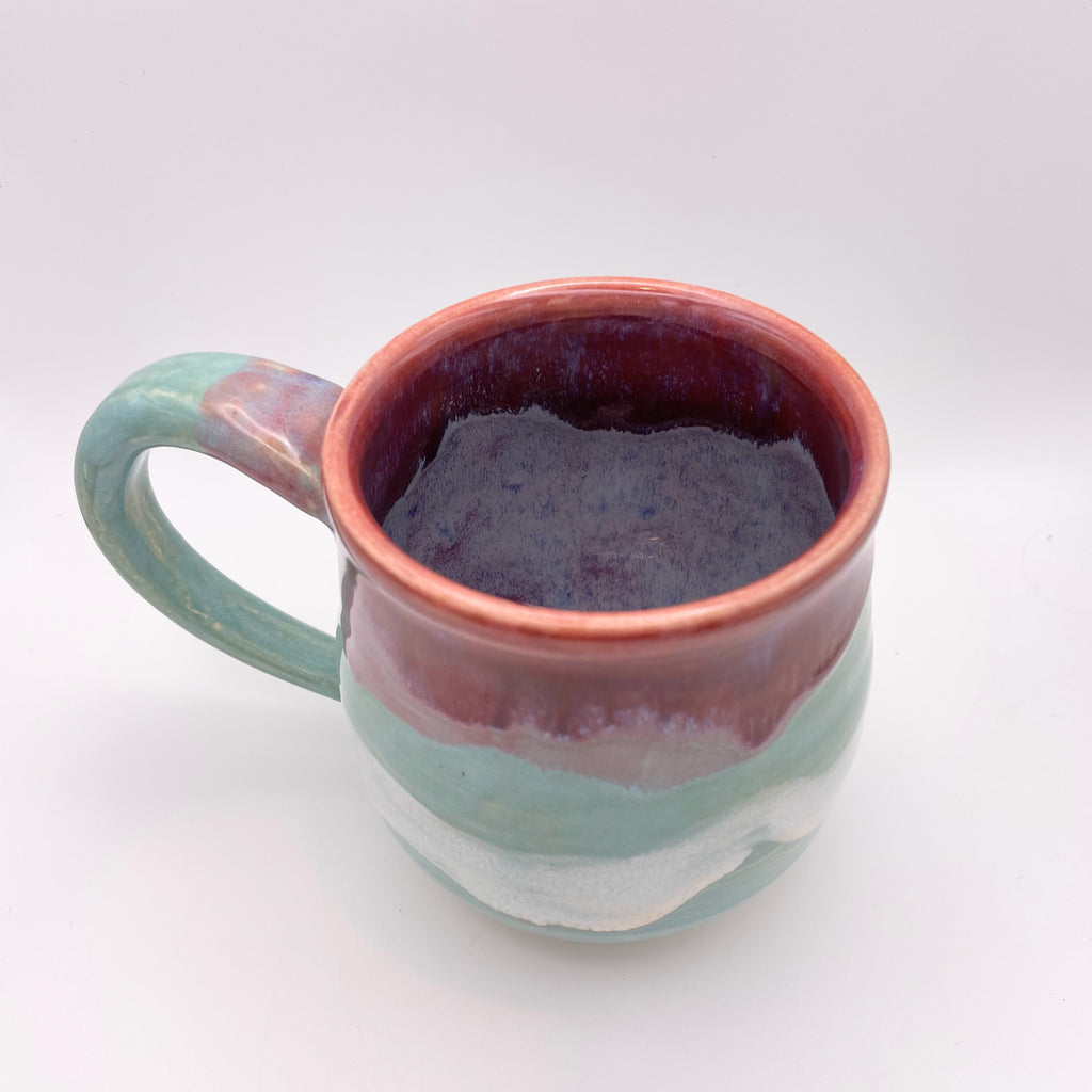 Mug - Plum, Turquoise and White