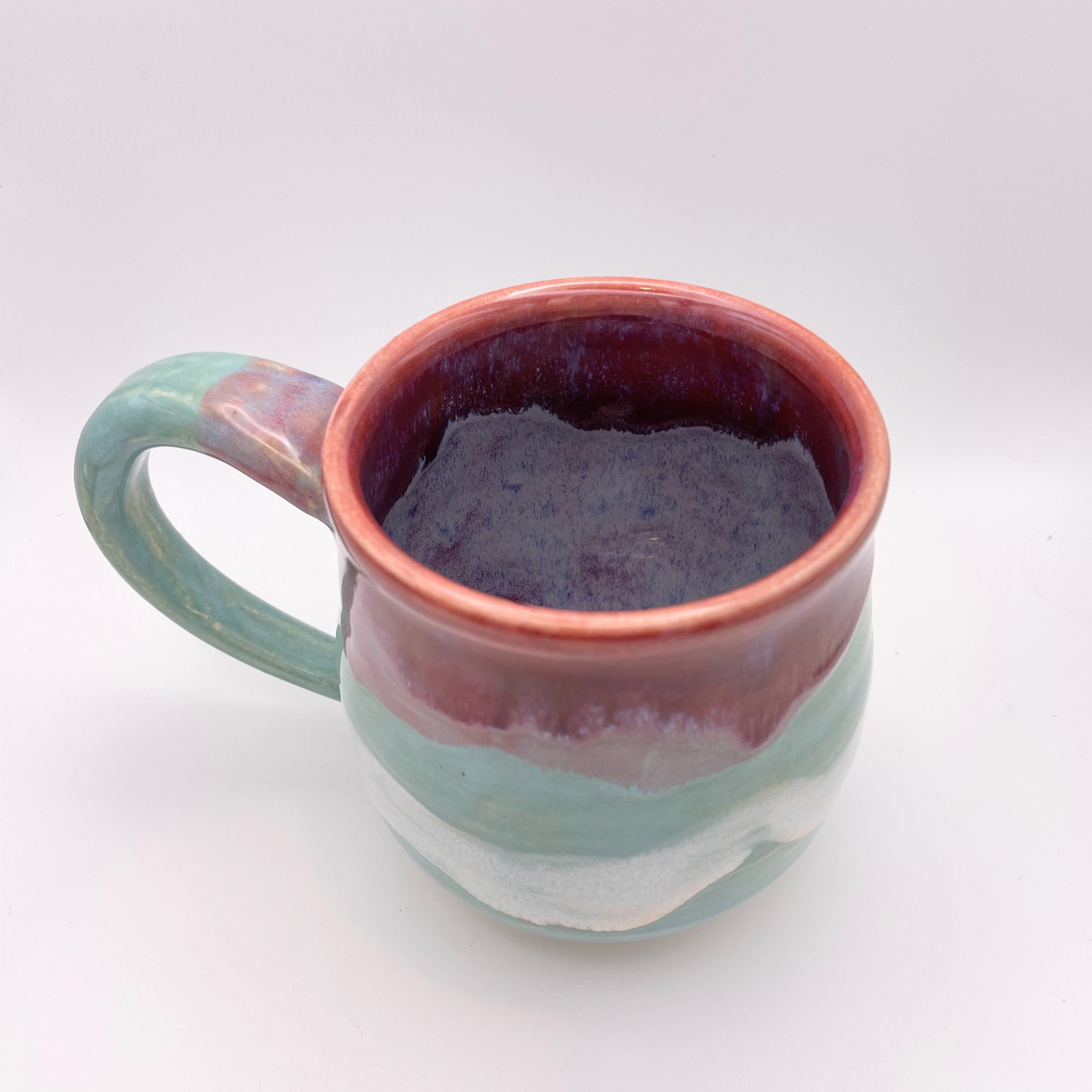 Mug - Plum, Turquoise and White