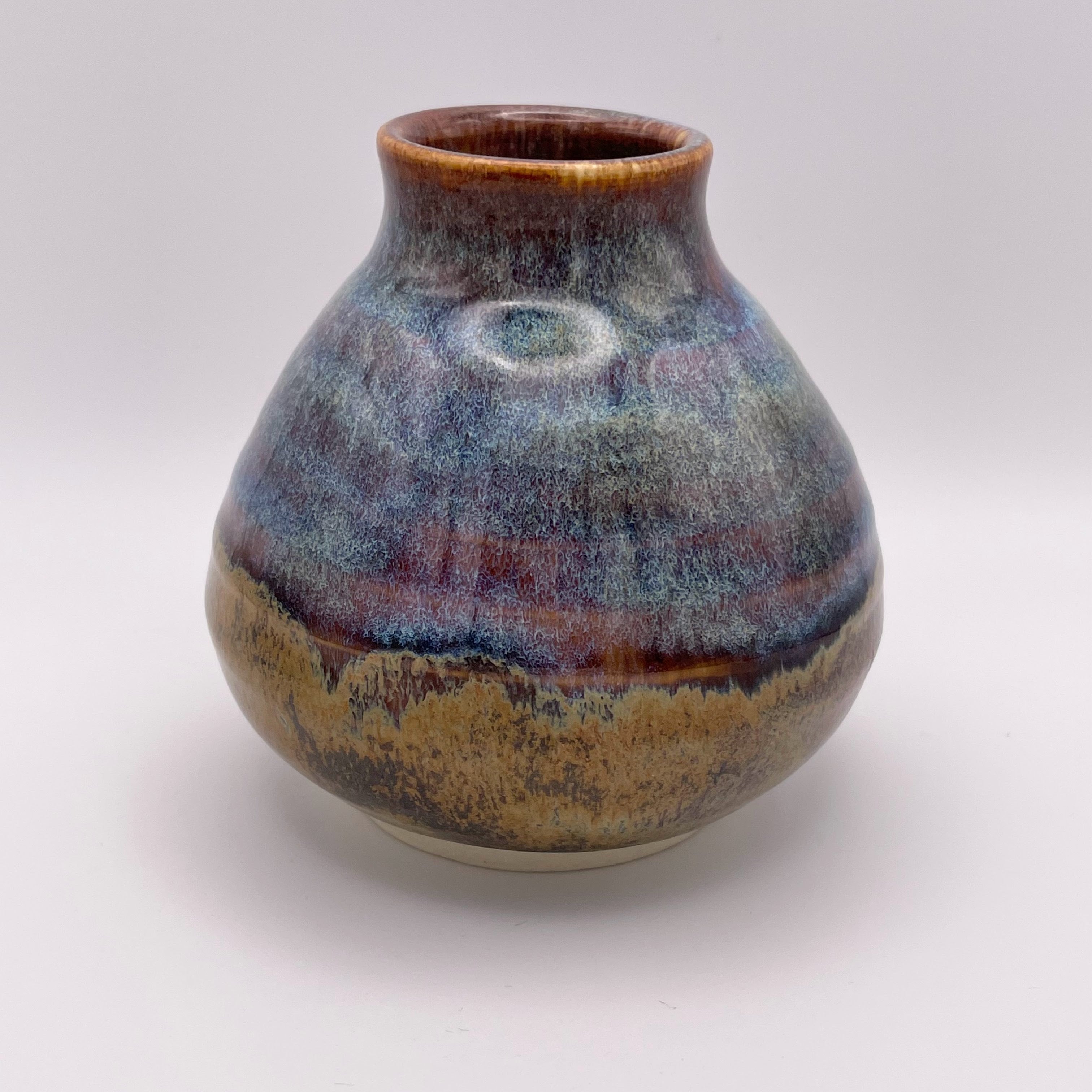Bud Vase- Blue and Ochre
