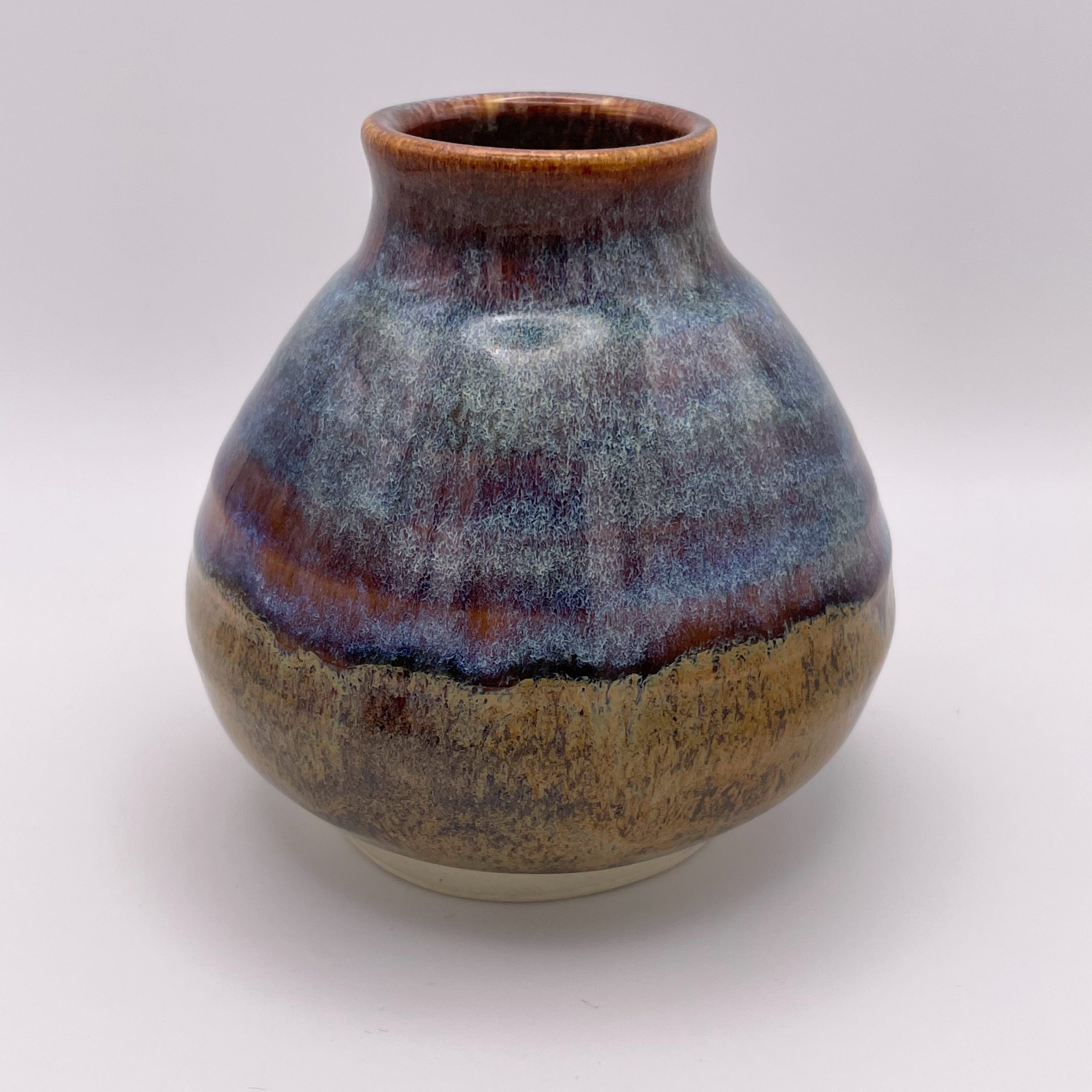 Bud Vase- Blue and Ochre